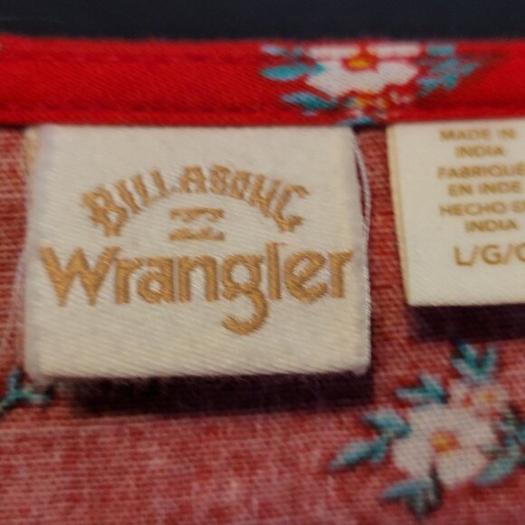 Wrangler X Billabong Dress Short Red Large Ruffle Deep V Neck Long Sleeve - Picture 4 of 10